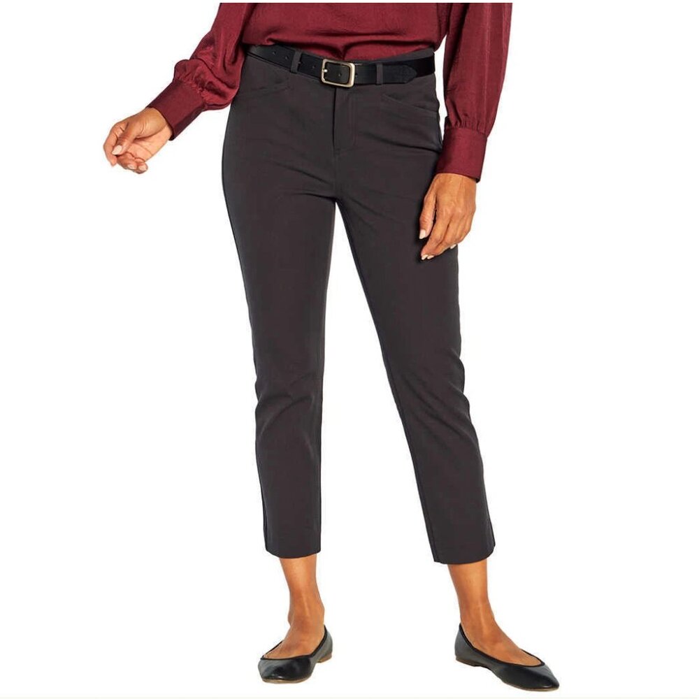 NEW Banana Republic Slim Straight Cropped Pant Women’s Business Casual Black